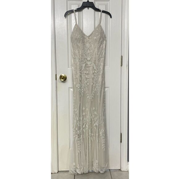 Ivory Beaded Sheath Wedding Dress Gown, Melissa Sweet, Size 4-6, Mermaid, Prom - Picture 2 of 15